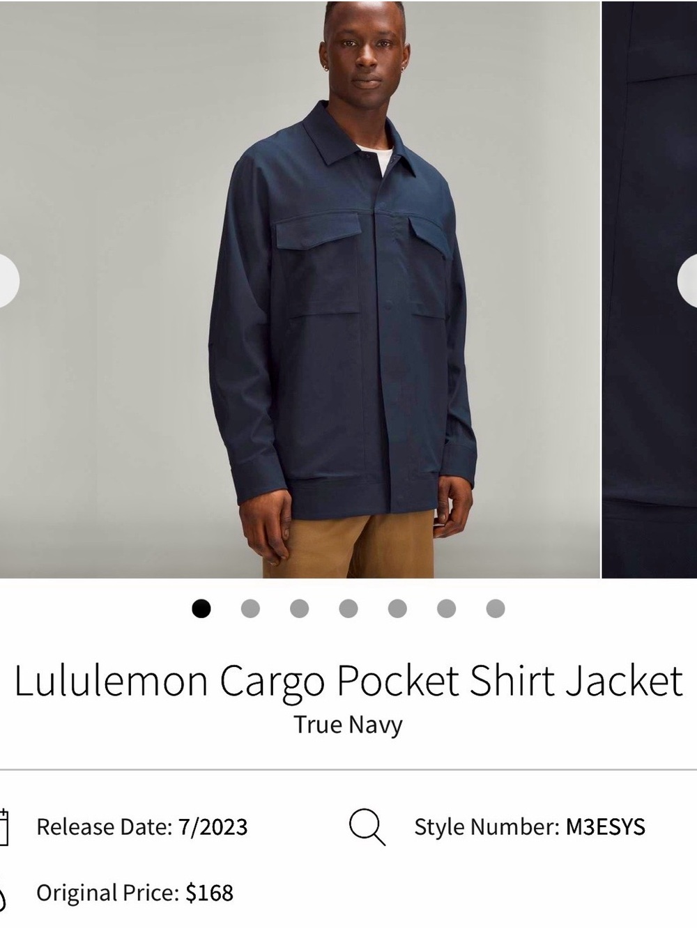 Lululemon Men’s Cargo Pocket Shirt Jacket MED Navy